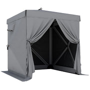 Gazebo 1;85x1;85m impermeabile stabile e impermeabile a prova d'inverno pieghevole pieghevole con 4 pannelli laterali a rete Sacchetto; UV 30+
