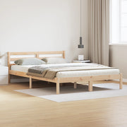 Struttura del letto  con testiera 160x210 cm in legno massello di pino