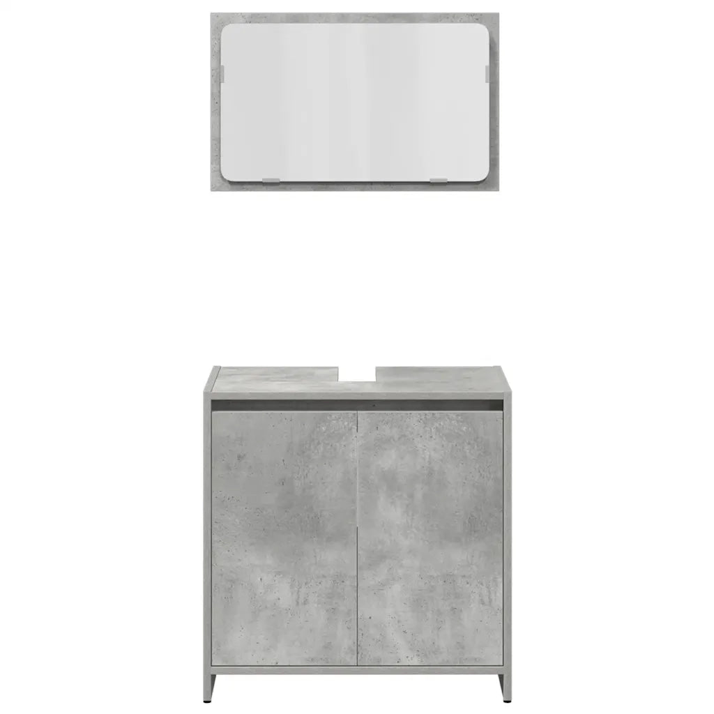vidaXL Set Mobili da Bagno 4 pz Grigio Cemento in Legno Multistrato