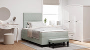 Letto con Box Spring e Materasso & Panca Grigio Chiaro 120x190 cm Velluto