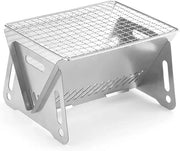 Griglia a Carbone, Griglia BBQ da Campeggio, Griglia da Tavolo Pieghevole, Griglia da Stendibiancheria in Acciaio Inossidabile, Griglia BBQ Portatile Removibile per Esterno, Campeggio, Viaggio, Festival, Picnic per 1-2 Persone