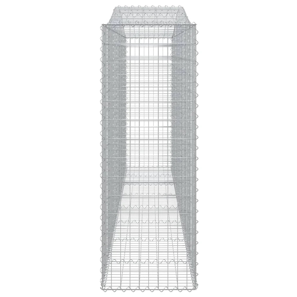 Set di 7 gabbioni ad arco per recinzioni a gabbia e muri di contenimento 400 x 50 x 140/160 cm ferro zincato argento 02_0041138