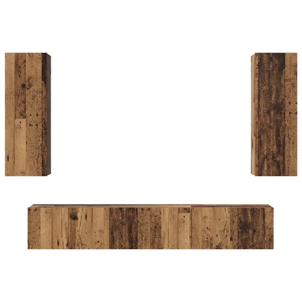 vidaXL Set mobile TV 4 pcs Legno vecchio 30.5 x 30 x 90 cm