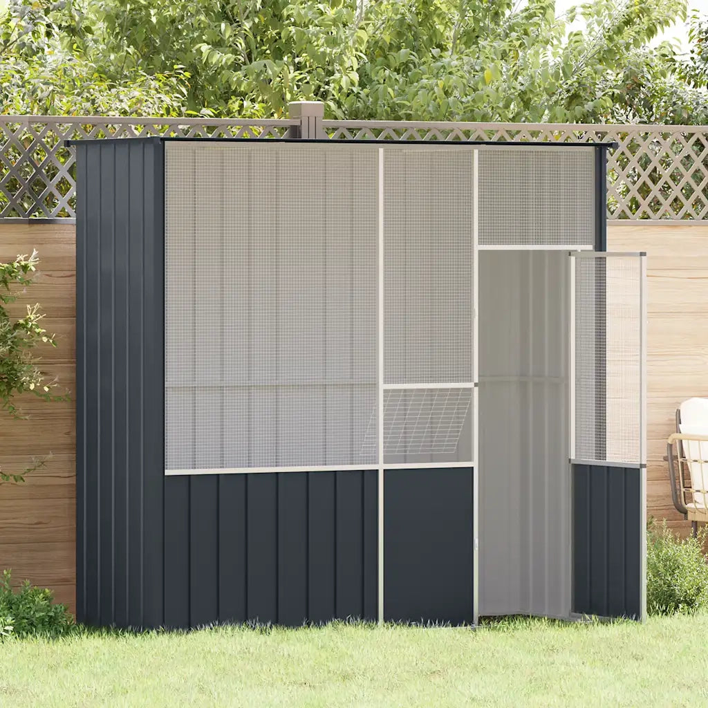 Gabbia per Uccelli Antracite 215x78x200 cm in Acciaio Zincatocod mxl 71213