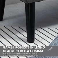 Panca Contenitore Imbottita per Camera in Tessuto Vellutato con Braccioli, 111.5x41x65cm - Grigio