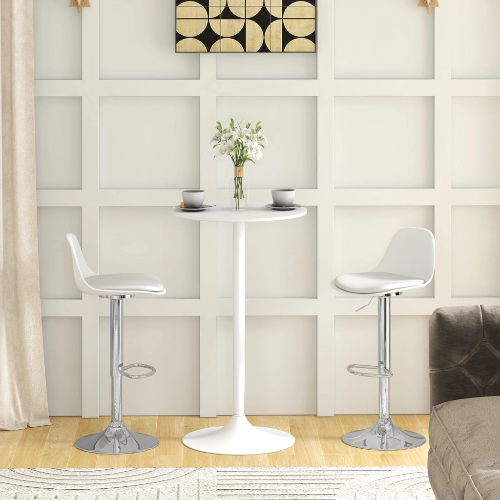 SGABELLI ALTI Set da 2 pezzi girevoli regolabili 42x38x82-104 cm Bianco Similpelle