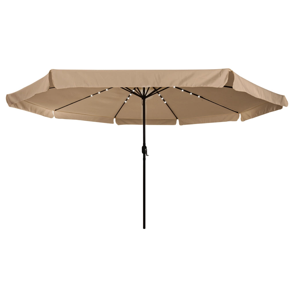 Parasol da giardino  con luci LED Ã¸395x245 cm Tortora