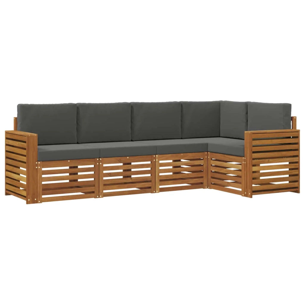Set divano sezionale con cuscino 5 pcs Naturale e Antracite 3374817