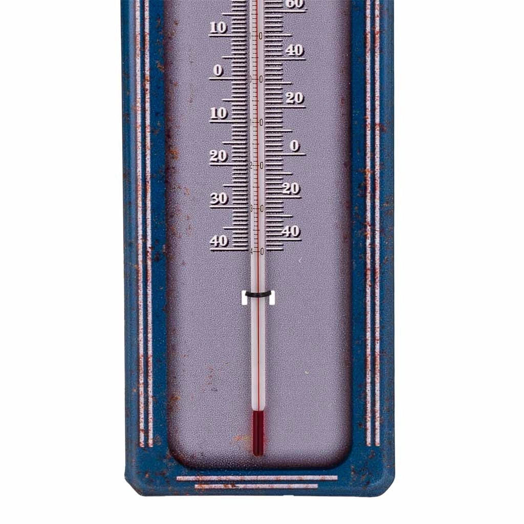 Termometro da parete in metallo blu 47,5x15x1h