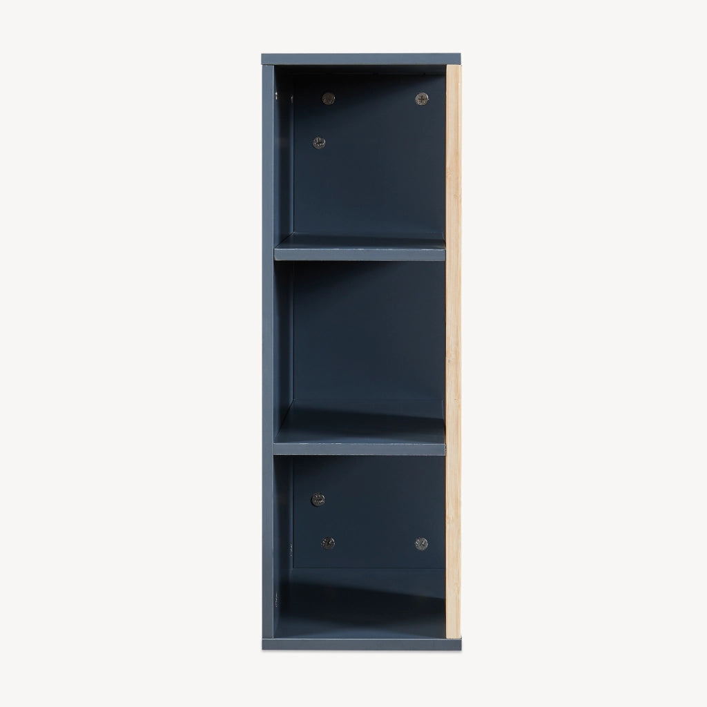 Mobiletto da Muro Svanes per Bagno Pensile con Frontale in Bambù e 3 Ripiani 60 x 30 x 20 cm - Grigio Scuro/ Naturale [en.casa]