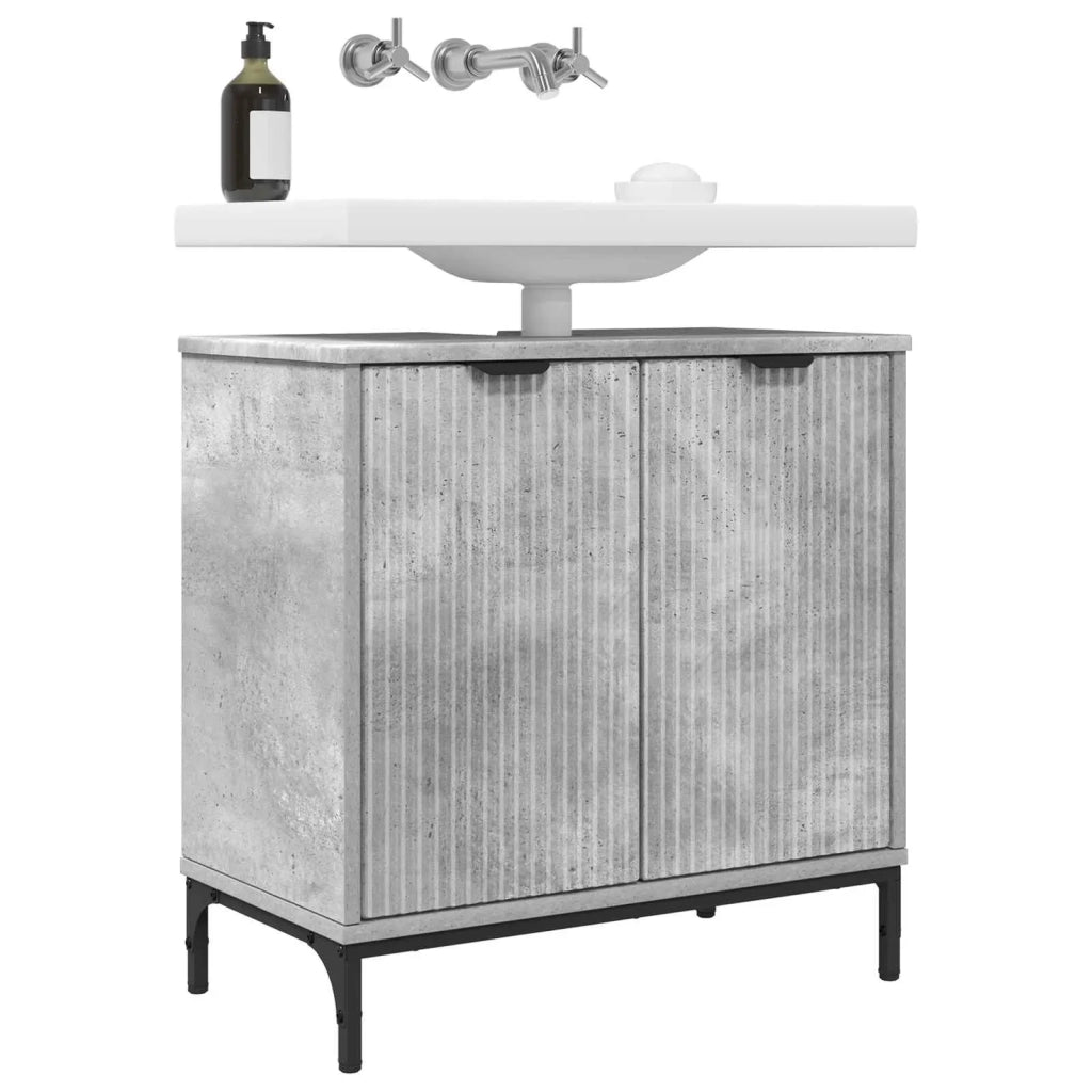 Armadio per Lavabo da Bagno Grigio cemento 60,5 x 33,5 x 61 cm 883417