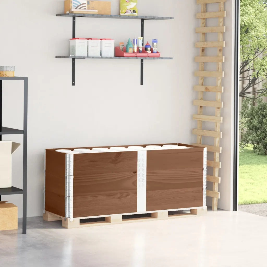 Paretali per Pallet 3pz Marroni 150x50cm Legno Massello di Pino 3295381