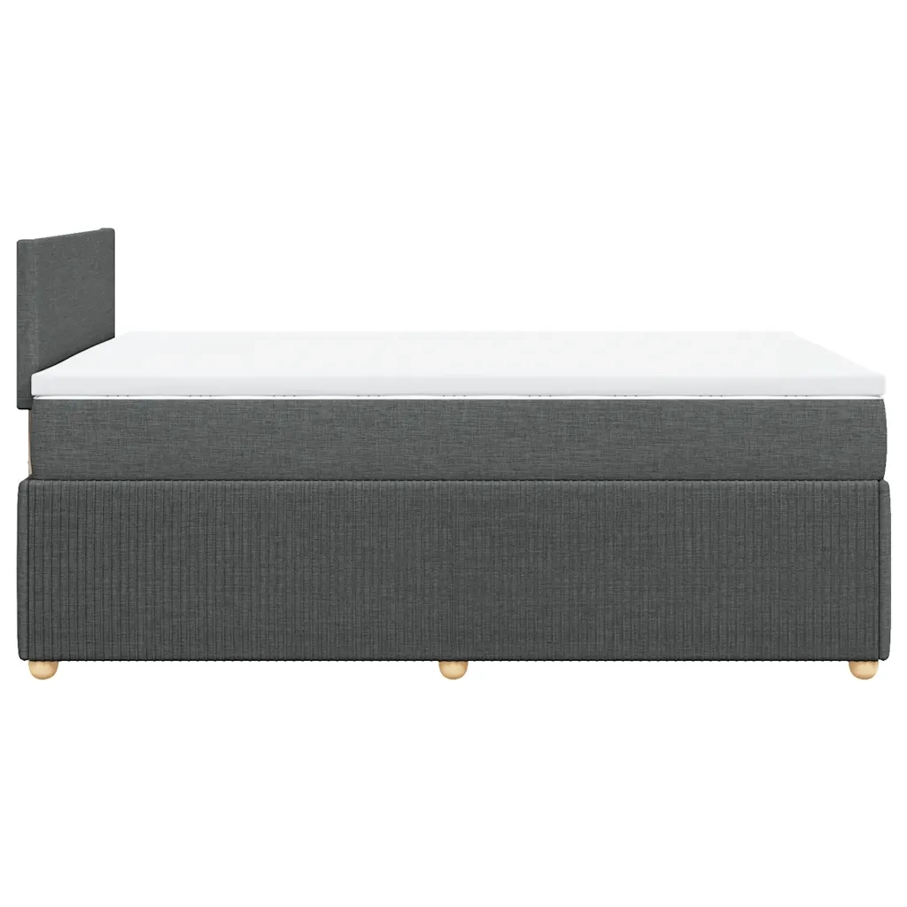 Giroletto a Molle con Materasso Grigio Scuro 120x200 cm Tessuto 3287417