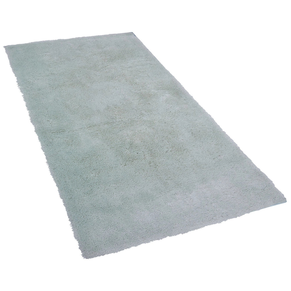 Tappeto shaggy in misto cotone e poliestere verde 80 x 150 cm soffice pelo lungo