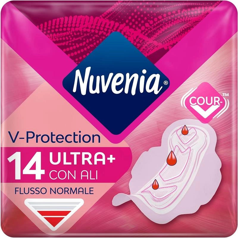 NUVENIA ASSORBENTE NORMAL ULTRA CON ALI GIORNO ASSORBENZA RAPIDA CONFEZIONE DA 14 ASSORBENTI