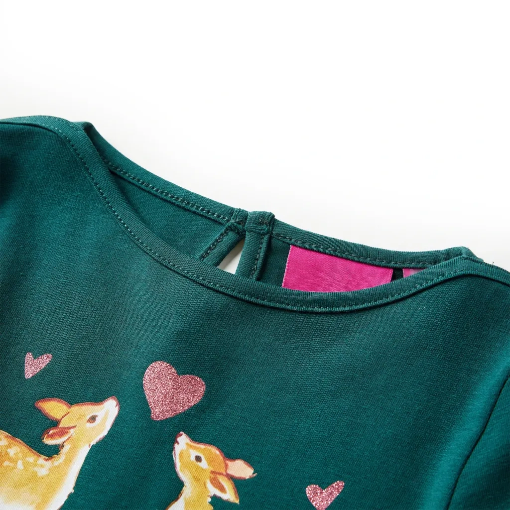 Maglietta da Bambino a Maniche Lunghe Verde Scuro 92cod mxl 132146
