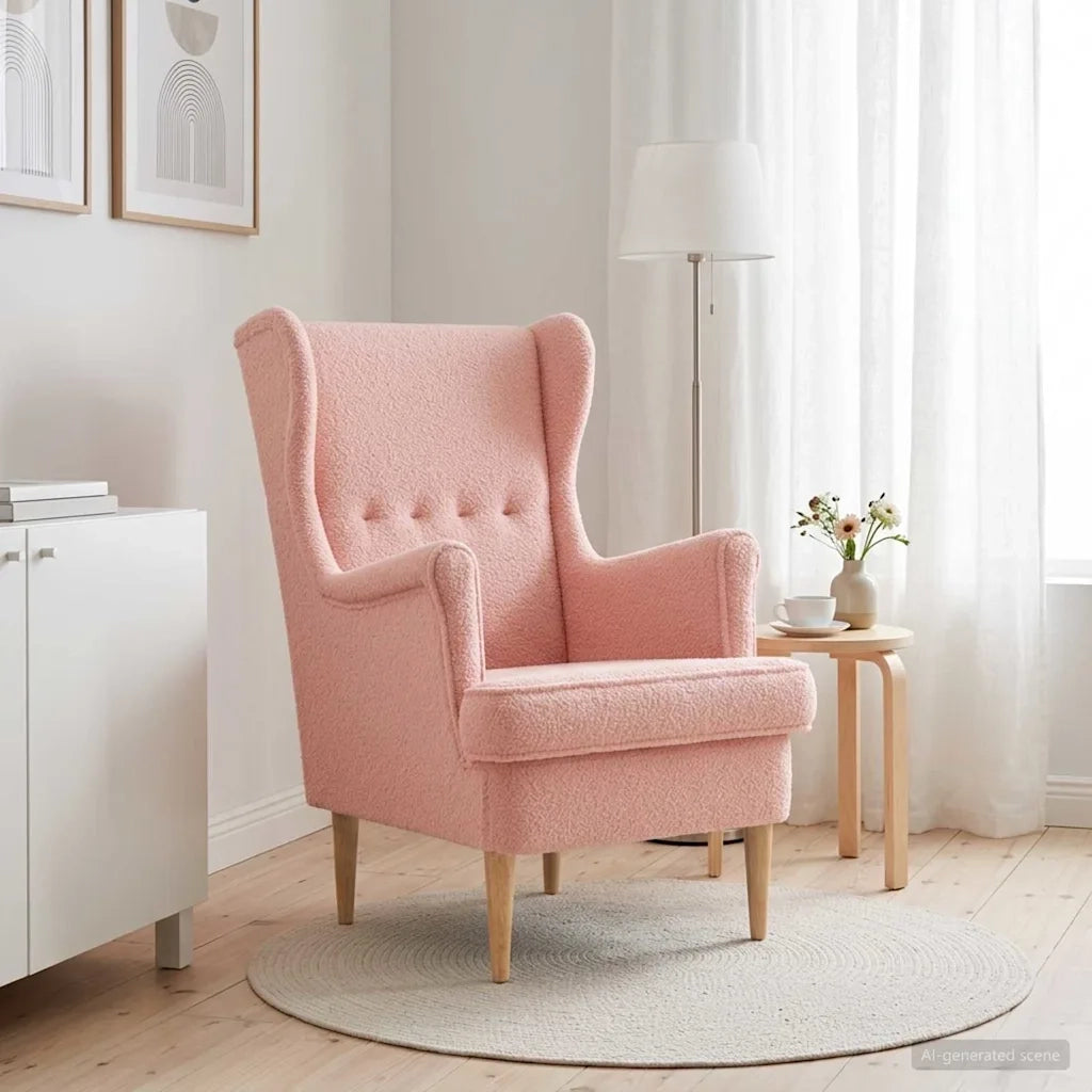 Poltrona Rosa Bouclé 42029892