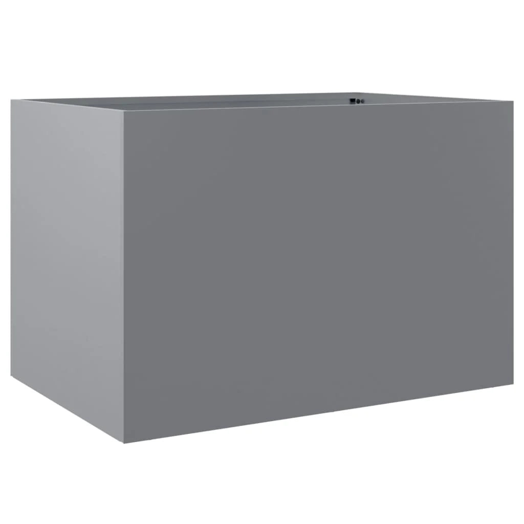 Fioriera/aiuola argentata per piante fiori terrazza giardino 62 x 40 x 39 cm acciaio zincato argento 02_0038076