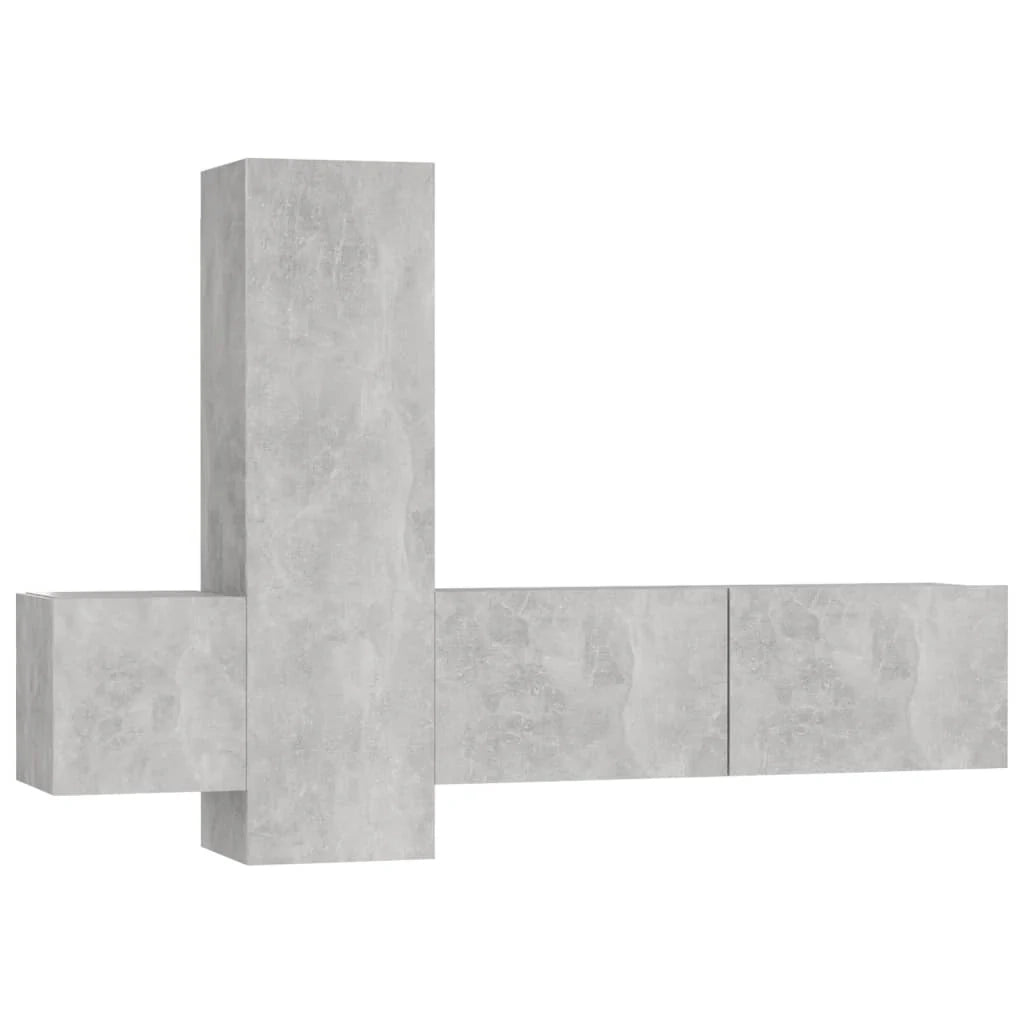 Set di mobili da 3 pezzi tra cui armadio credenza mobile TV televisore per soggiorno camera da letto salotto legno ingegnerizzato grigio 02_0024510