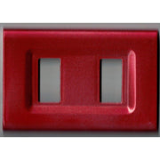 Trade Shop - Placchette Placche In Abs Serie Magic Elite Bticino Compatibili Color Copriprese - Rosso Metallizzato -4 Fori     -