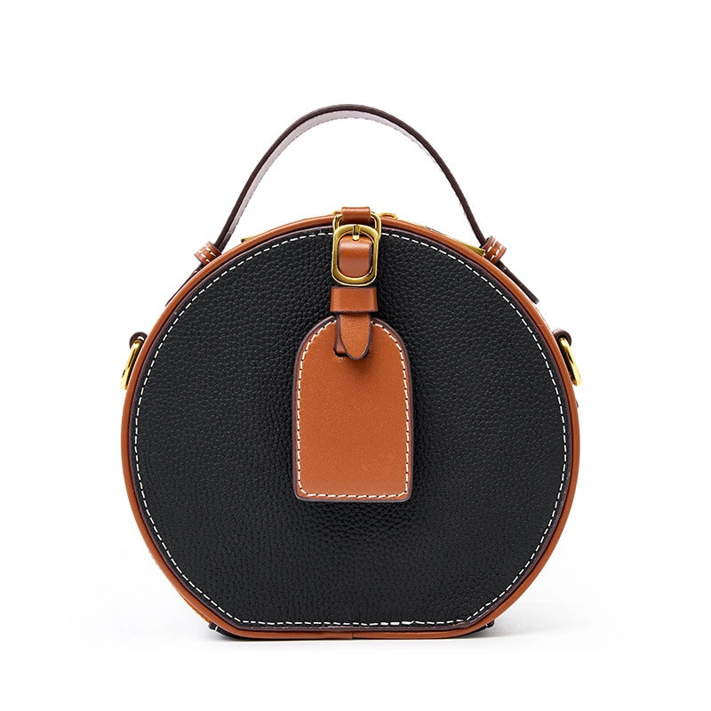 Borsa tote da donna in vera pelle metallizzata nera