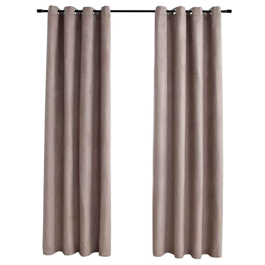 Tende Oscuranti | Tende Blackout con Anelli Metallo 2 pz Grigio Talpa 140x245 cm