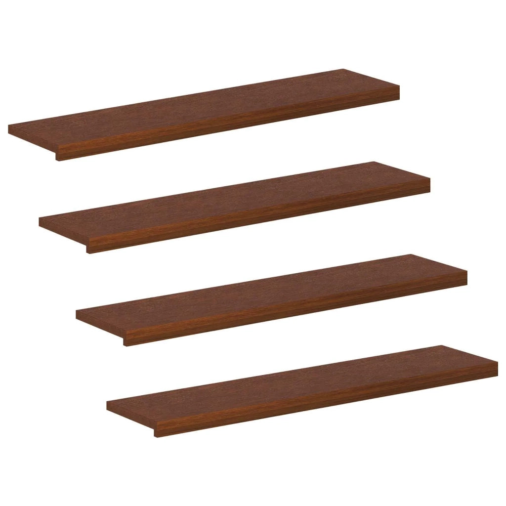 Gradini per Scale 4 pz 120 x 25 x 2 cm Marrone Scuro 3449338