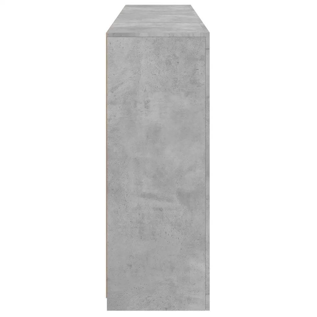 Credenze con Luci LED 3 pz Grigio Cemento in Legno Multistrato 3209138