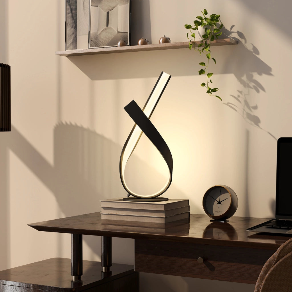 Lampada da tavolo design spirale ¨C zephmum ¨C nero 21x15x43 cm