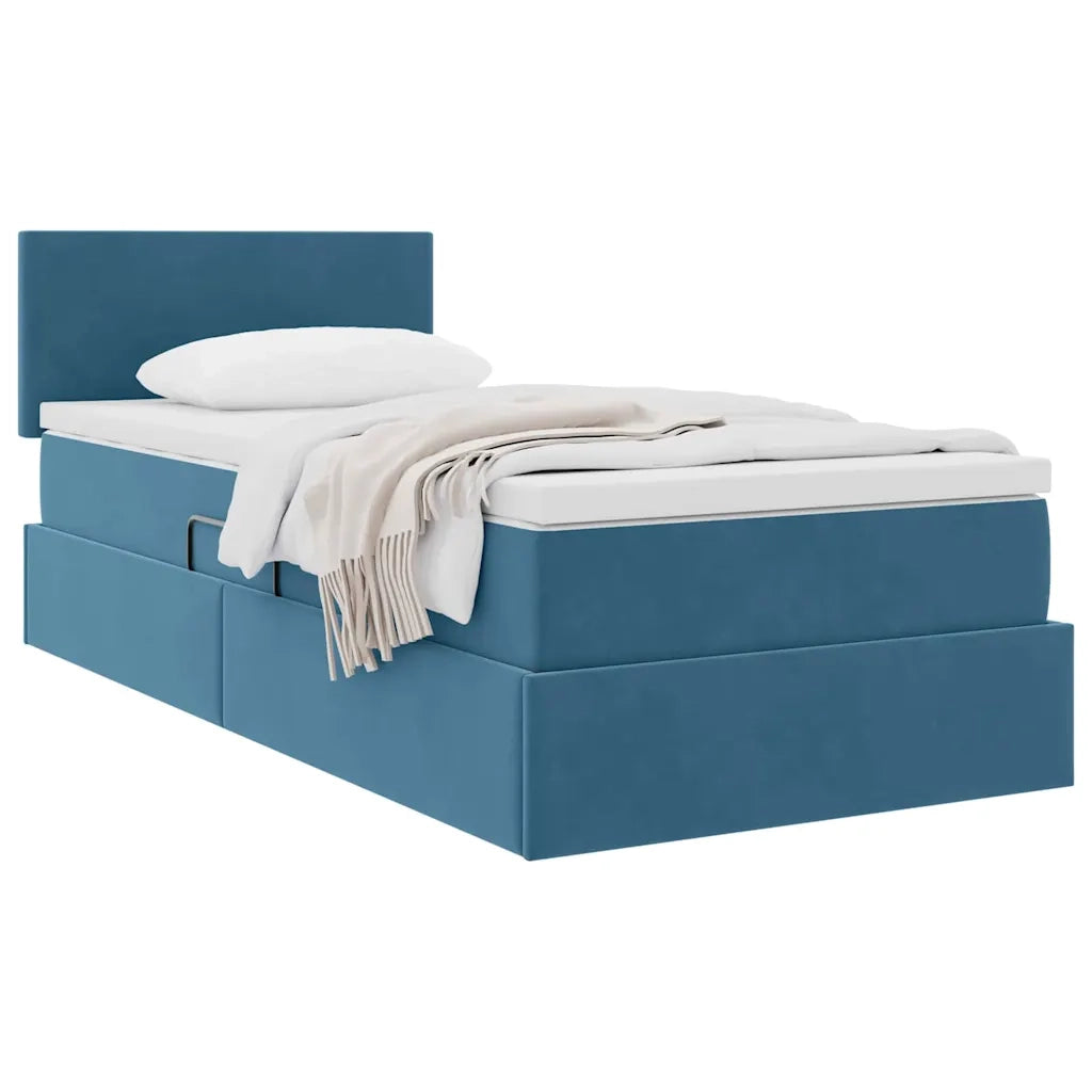 Letto con Contenitore Blu Scuro 100 x 200 cm Velluto 3370681