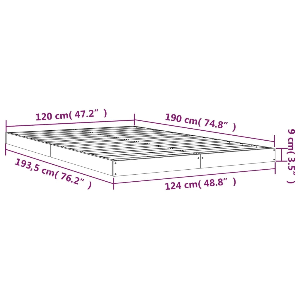 Giroletto Nero 120x190cm Legno Massello Pino 4FT Small Double cod mxl 64493