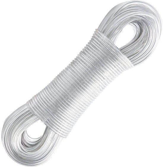 Cavo di acciaio inossidabile 30 m - Resistente a carichi pesanti - Impermeabile all'acqua - Capacità di carico 220 kg - Cavo di acciaio per lavatrice