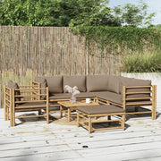 Set Salotto da Giardino 8pz con Cuscini Tortora BambÃ¹