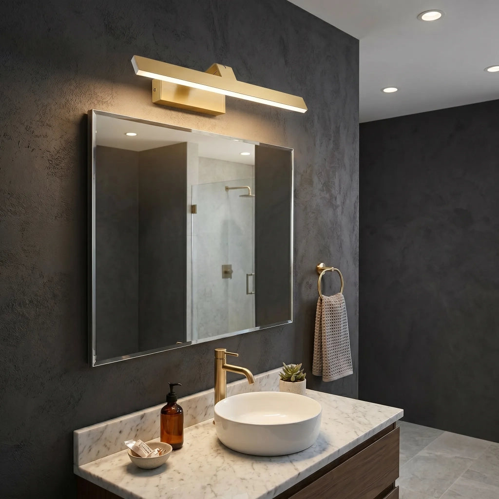 Applique Da Bagno Led Swe007-1w 43cm Brush Gold