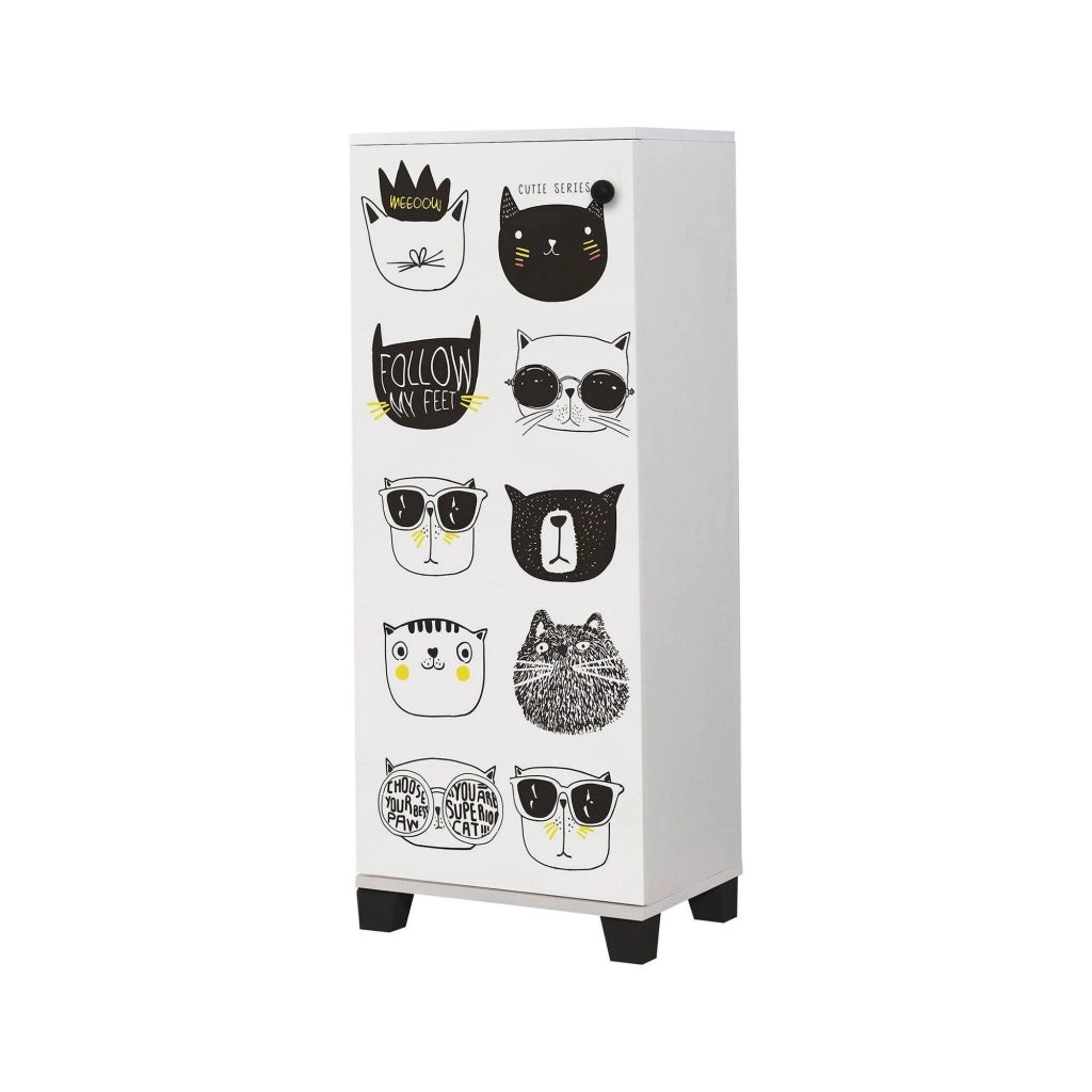 Mobile Portascarpe Kika, Scarpiera 16 Paia, 50x38x127h cm Bianco