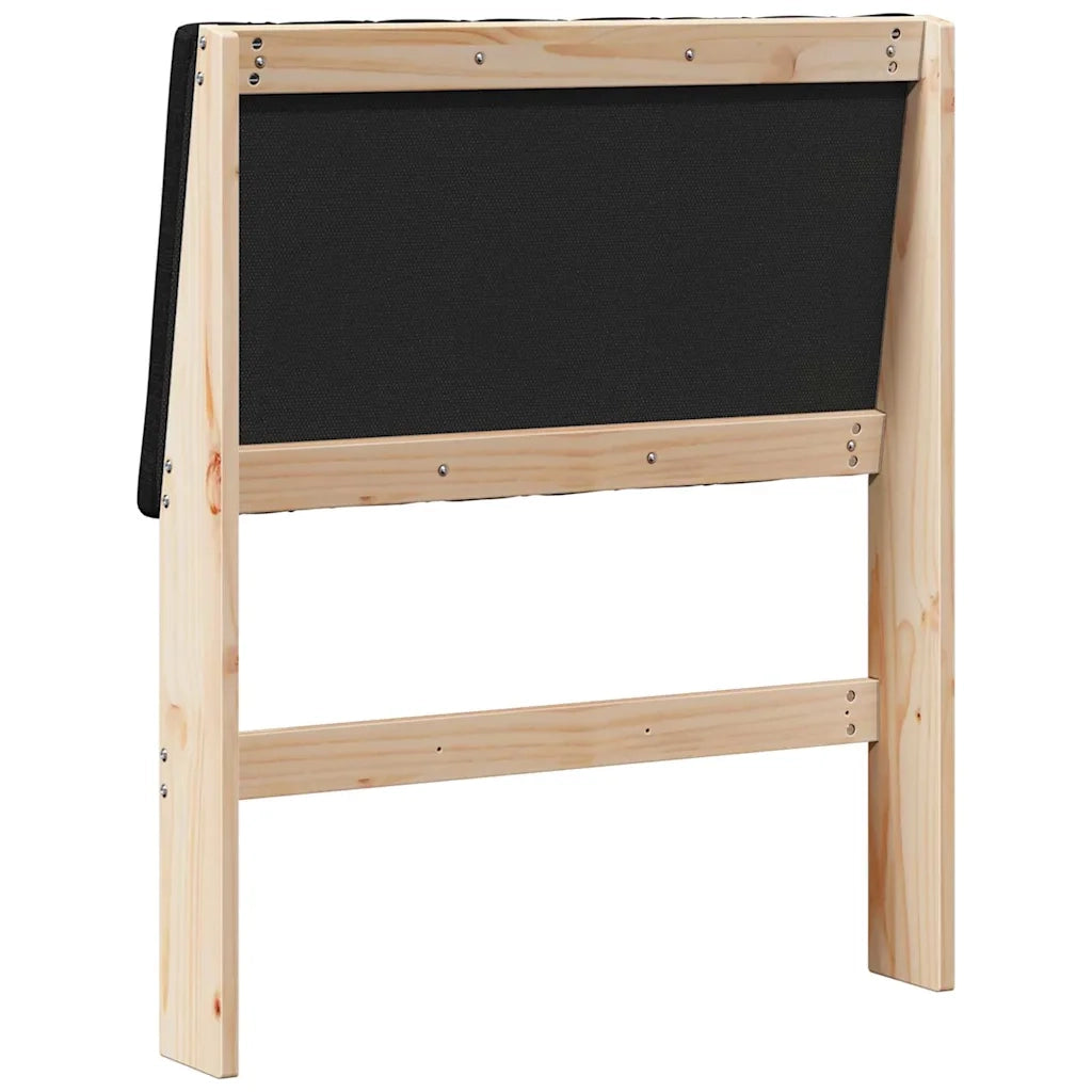 Testiera imbottita-Testiera con Cuscini-Testata Nero 80 cm Pino massello 402077
