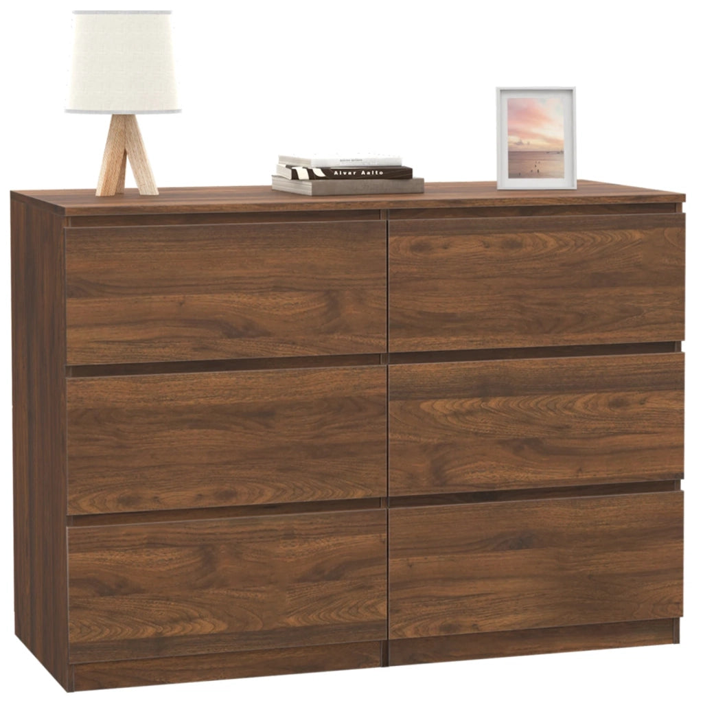 IDMarket - Arcón TOMI 6 cajones 110 cm efecto nogal