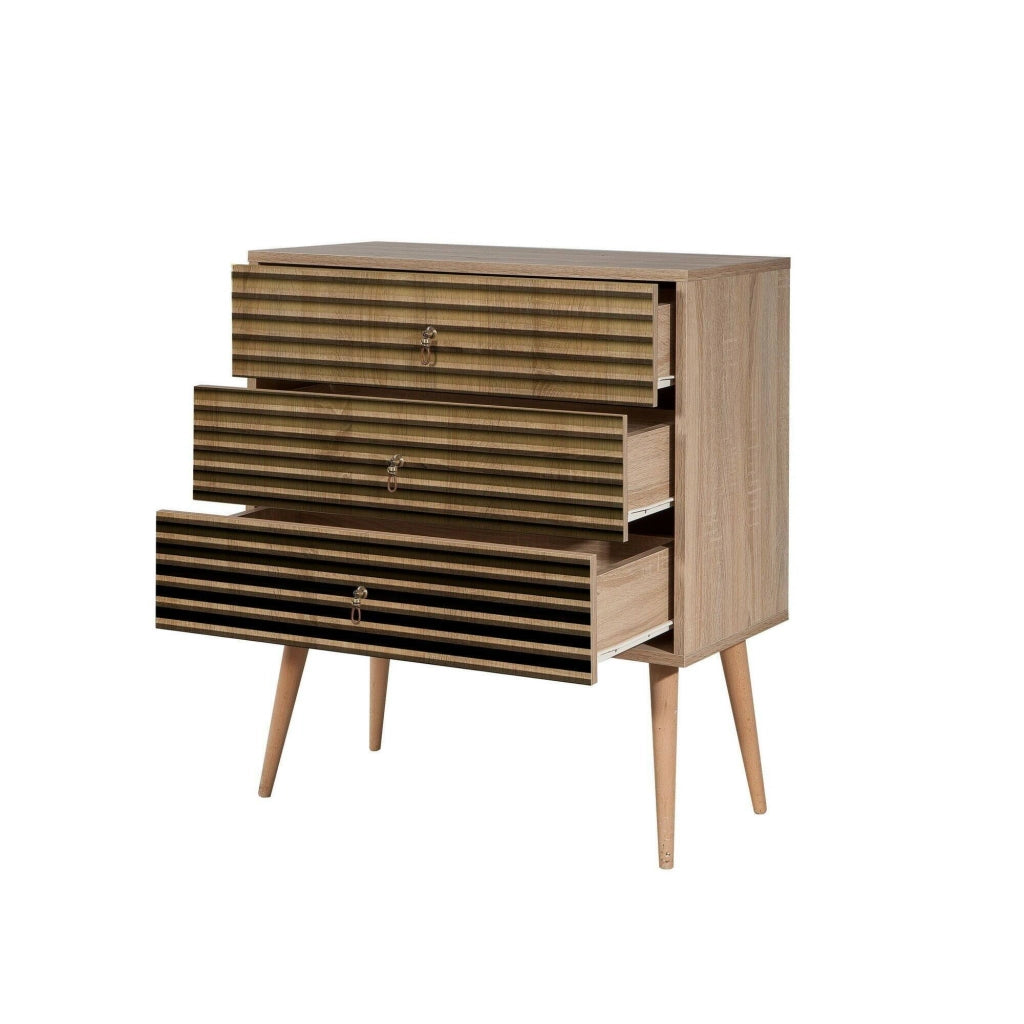 Cassettiera Apricale, Settimino multiuso, Comò camera da letto, Mobile con cassetti, 80x40h90 cm, Quercia