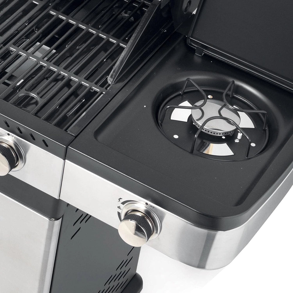 BARBECUE A GAS 4 FUOCHI+FORNELLO LATERALE BBQ COPERCHIO INDIANAPOLIS 5 OMPAGRILL