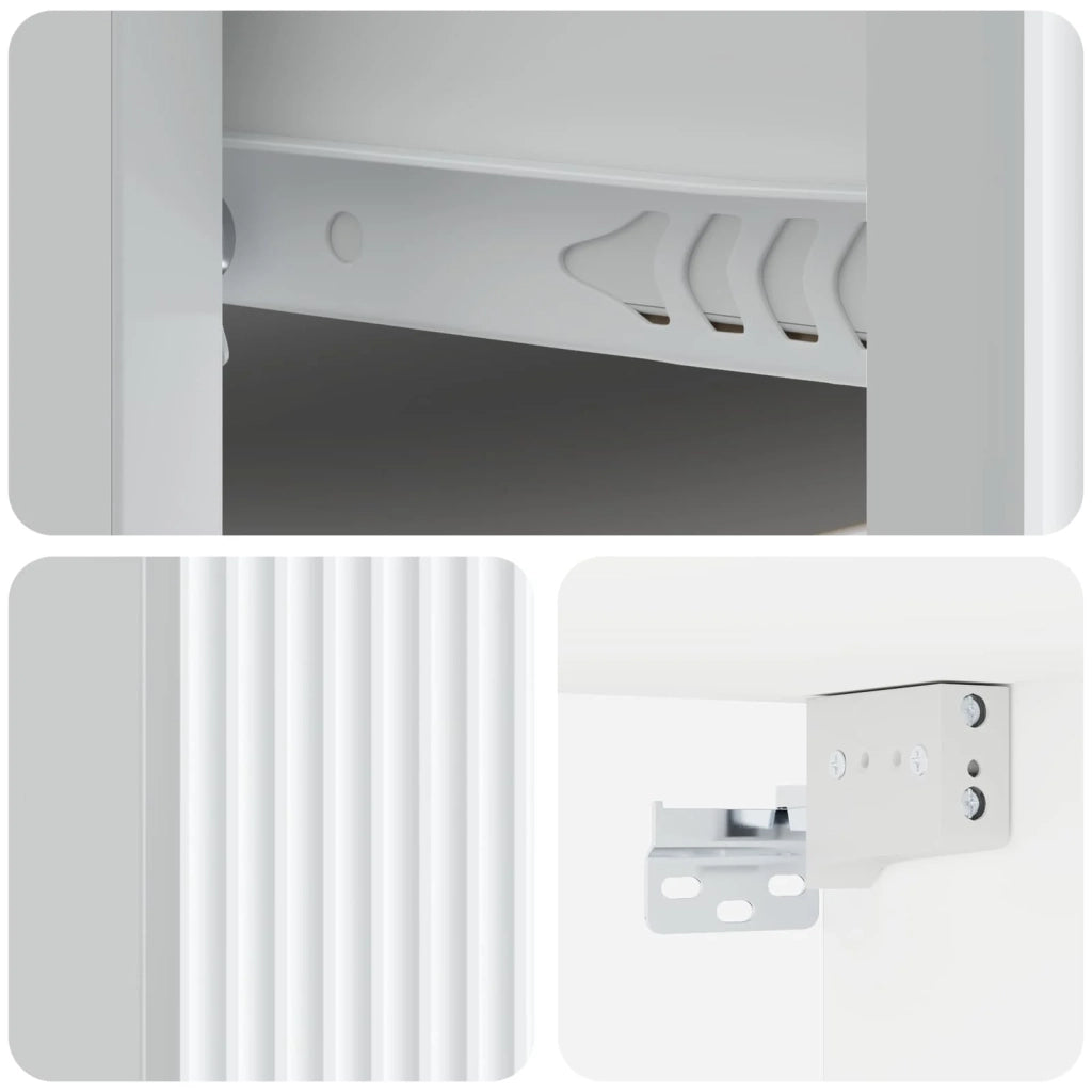 Set di 2 Comodini | Armadio da Notte | Mobiletto da notte a muro Bianco 33 x 34,5 x 20 cm