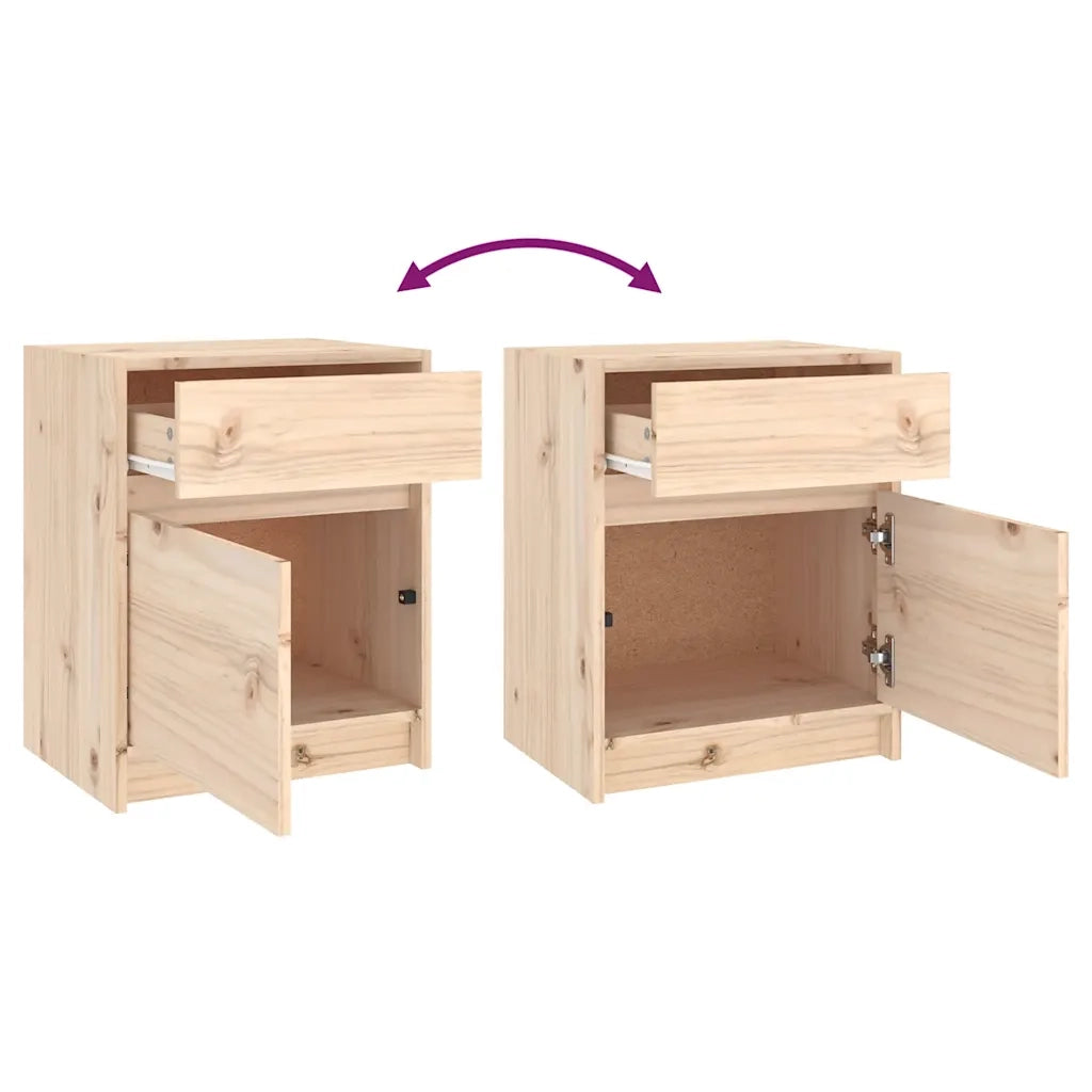 Comodino 40x31x50 cm in Legno Massello di Pino 808123