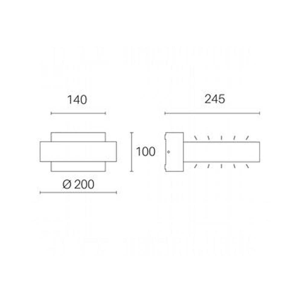 Applique Da Esterno Moderna Plaza Alluminio E Vetro Bianco Led 16W 4000K