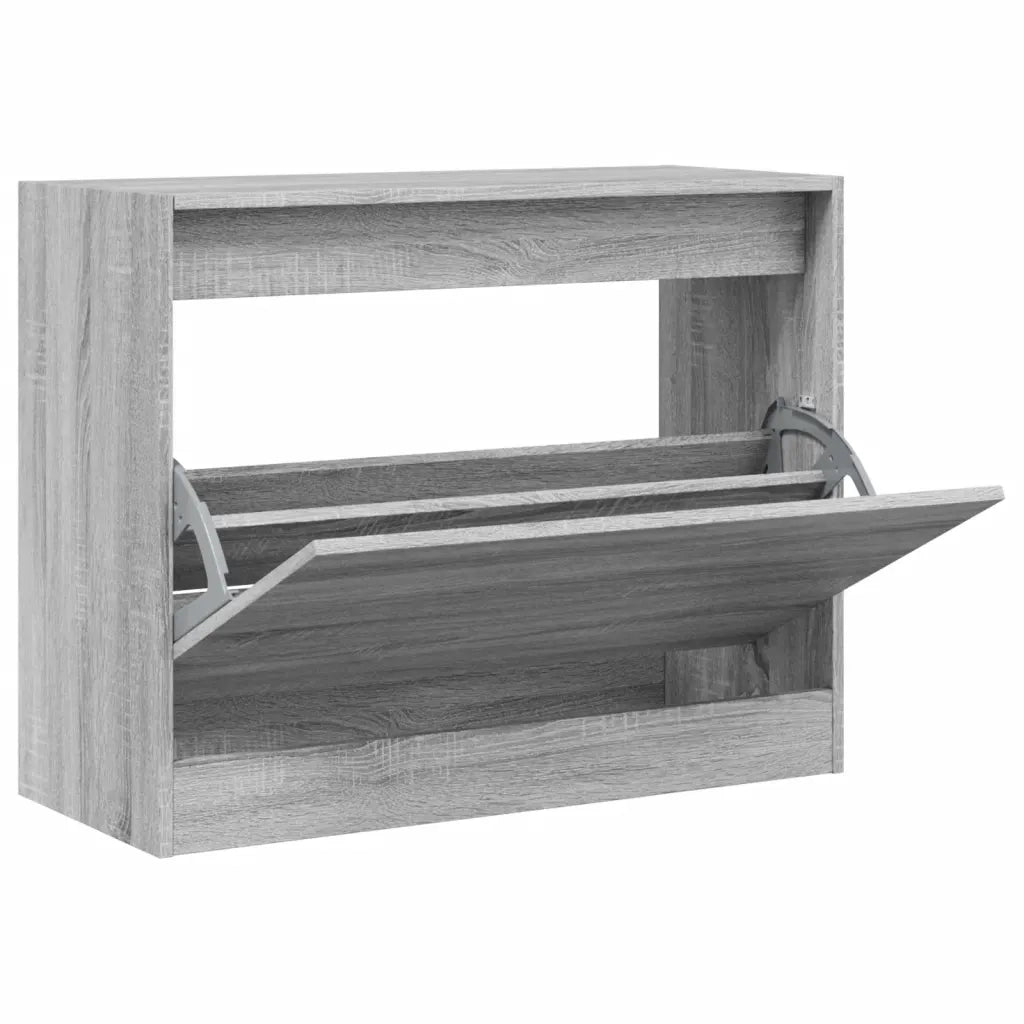 Scarpiera-Scaffale per scarpe Grigio Sonoma 80x34x63 cm in Legno Multistrato