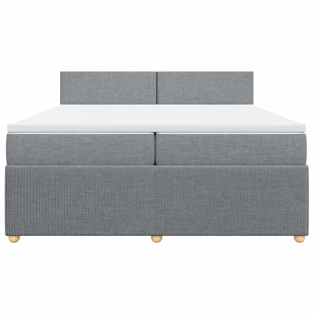 Giroletto a Molle con Materasso Grigio Chiaro 200x200cm Tessuto