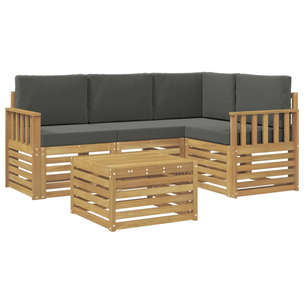 Set di divani da esterno 5 pcs Bianco e Antracite