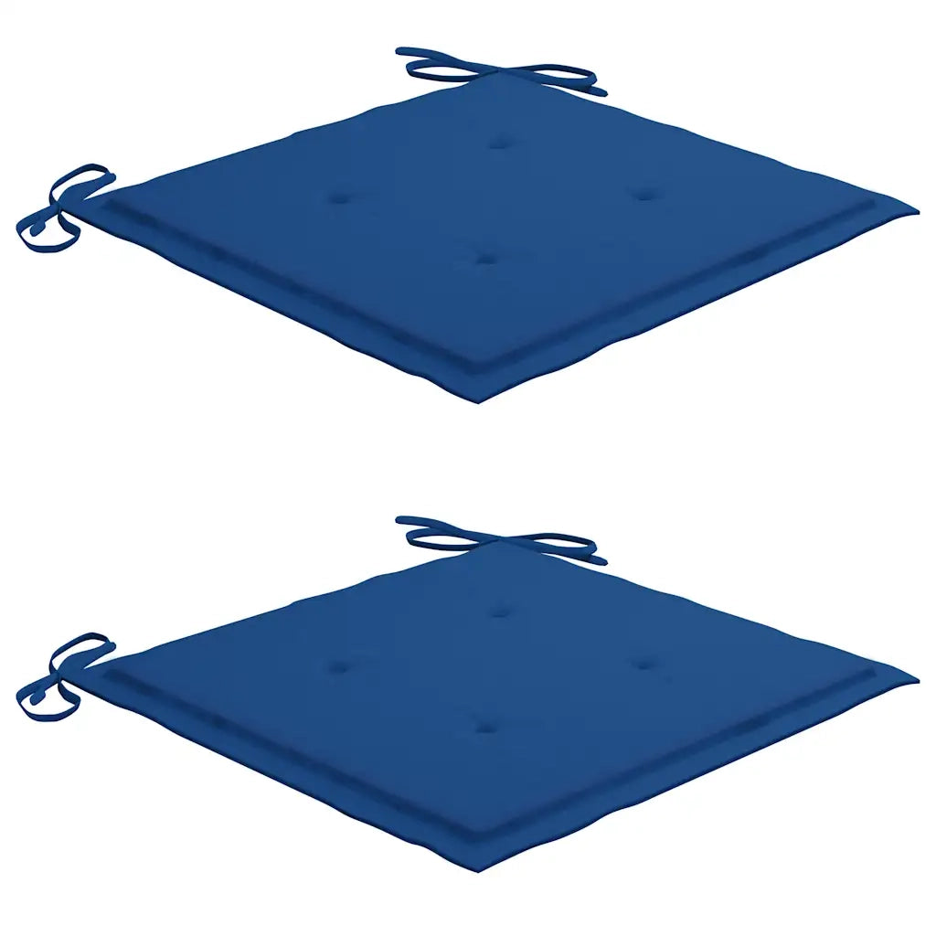 Sedie da Giardino 2 pz con Cuscini Blu Reale Massello di Teak cod mxl 74944