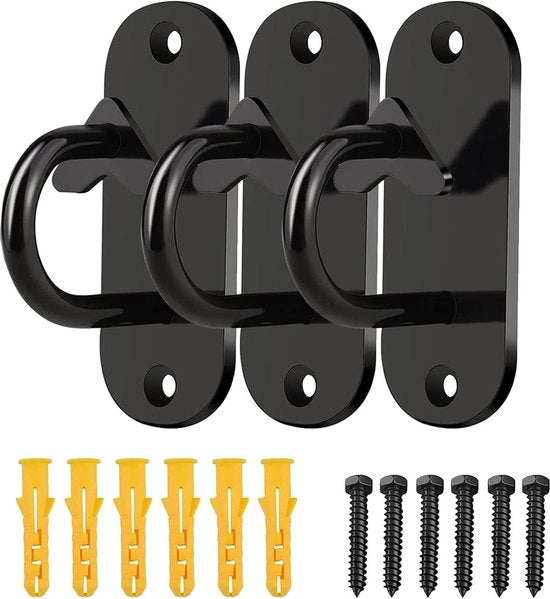 Anker per parete con cinturoni di sostegno - Haken per parete spaziale - Viti di fissaggio inclusi.