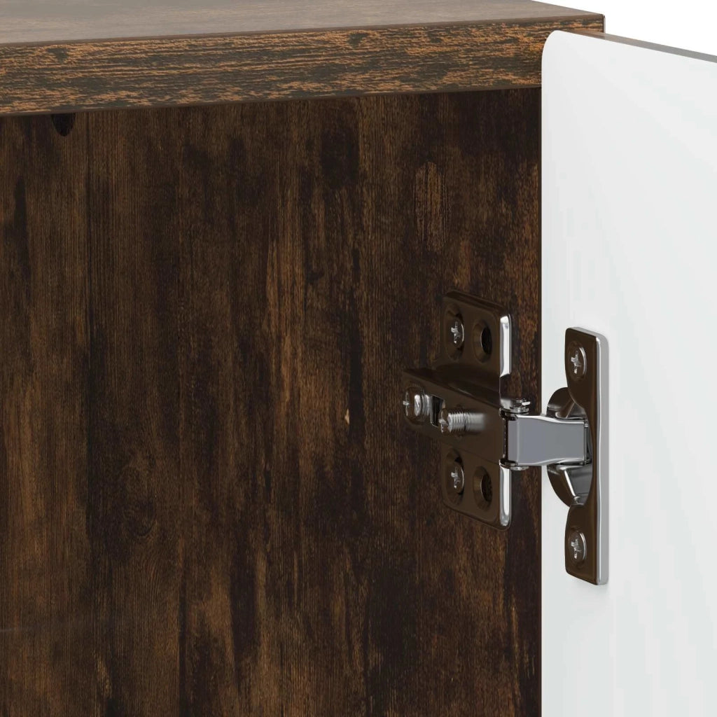 Comodino | Armadio da Notte | Mobiletto da notte Rovere Fumo 43 x 34,5 x 50 cm