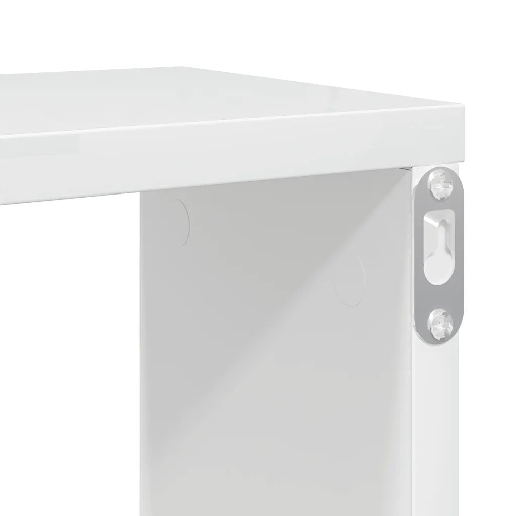 Mensole Parete a Cubo 4 pz Bianco Lucido 100x15x30cm Truciolato cod mxl 33579