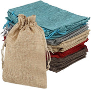 Sacchetti di juta per regali - Sacchetti di corda colorati - Stile rustico unico - 13 x 18 cm - Ideali per feste - Set di 50 pezzi